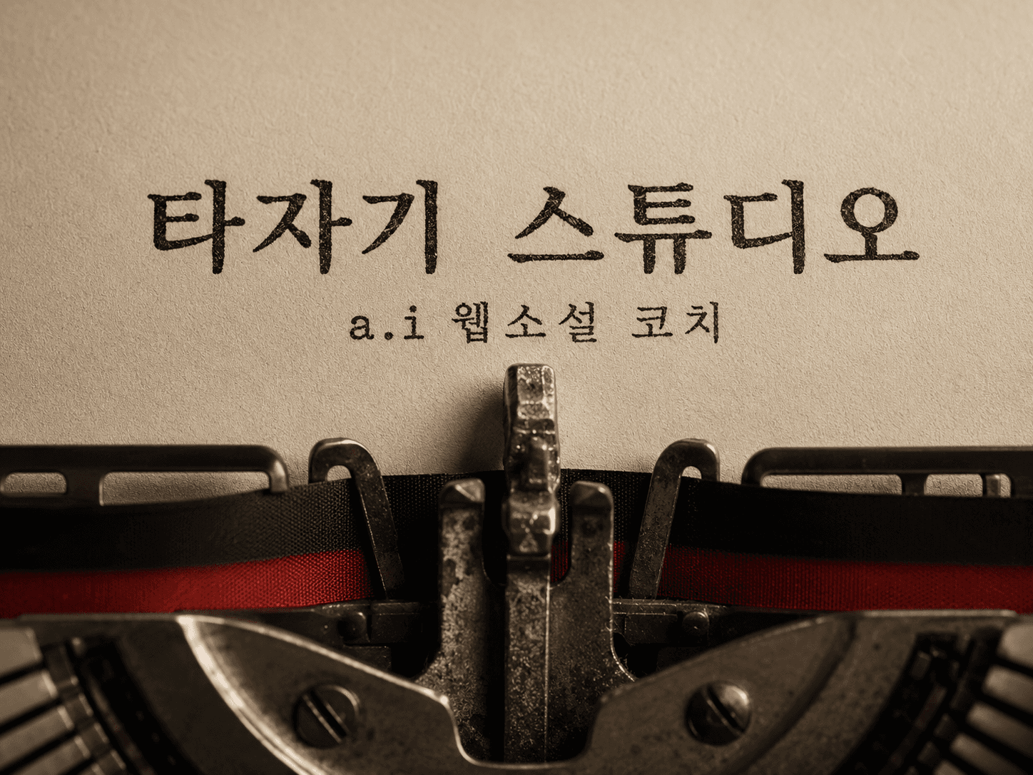 타자기 스튜디오 로고와 타자기